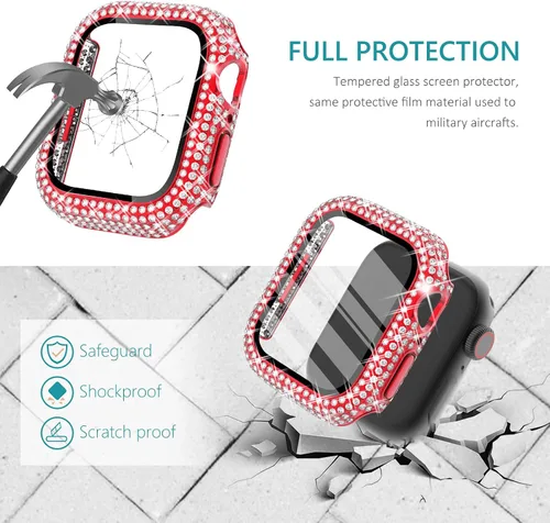 Vista 87 de Surace Bling - Carcasa con protector de pantalla para Apple Watch Series 3, 2, 1 de 1.496 pulgadas