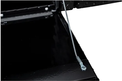 Vista 7 de Buyers Products 1721551 - Caja de camión de aluminio negro con tracción en diamante y tapa superior con puerta abatible, 72 x 13 x 16 pulgadas