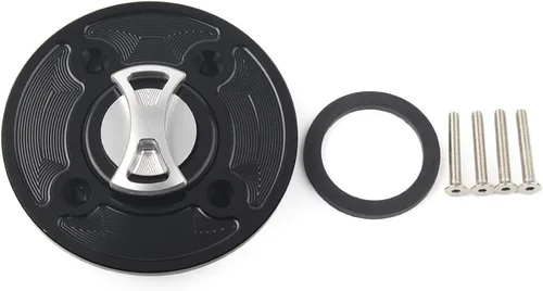 Vista 6 de 1 unids plata Keyless Twist off combustible tanque tanque cubierta para Kawasaki Ninja 400 650 Z900 Versys 1000
