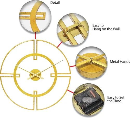 Vista 6 de Infinity Instruments Reloj de pared de metal grande de 24 pulgadas Cosmo
