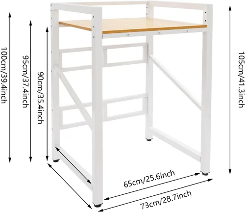 Vista 2 de Soporte apilable para lavadora y secadora, estante resistente para lavadora con diseño ajustable, capacidad de carga de 660 libras, estante
