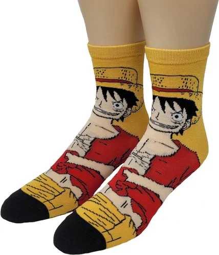 Vista 2 de Ripple Junction Calcetín redondo de anime de una pieza 2 pares con licencia oficial para adultos para hombres y mujeres