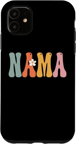 Vista 5 de iPhone 15 NAMA Retro Groovy Print Mom Cute Mother's Day Funny Grandma Case