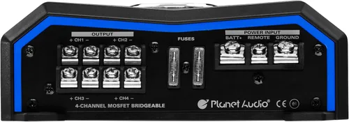 Vista 2 de Planet Audio PL1600.4 Amplificador de coche de 4 canales - 1600 de salida alta, entradas de nivel alto/bajo, cruce de paso alto/bajo, conexión al