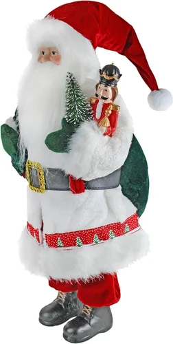 Vista 3 de Windy Hill Collection Bosque blanco nevado con cascanueces 180038 - Figura decorativa de Papá Noel de 18 pulgadas
