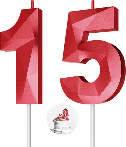 Vista 111 de Velas de cumpleaños con números (0 velas negras), forma de diamante 3D, decoración de pastel de feliz cumpleaños para niños y hombres, cumpleaños