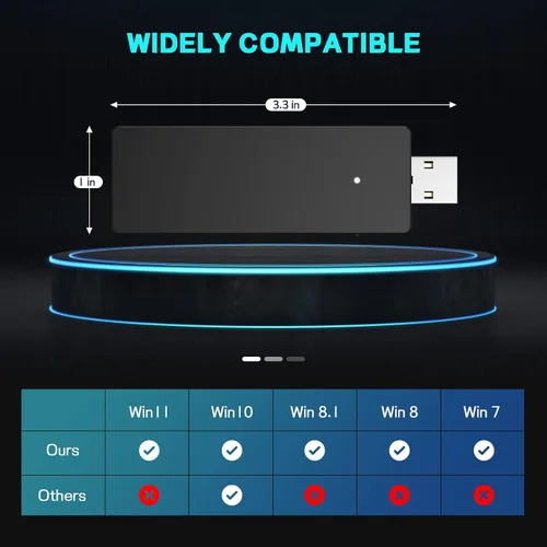 Vista 3 de Smlau Adaptador inalámbrico XB1 compatible con Xbox One Controller y Xbox Series X para Windows 11108187