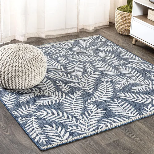Vista 24 de Eyely BMS119A-28 Santa Monica Nevis Palm Frond - Alfombra costera para interiores y exteriores, casual, campo, floral, dormitorio, cocina, patio