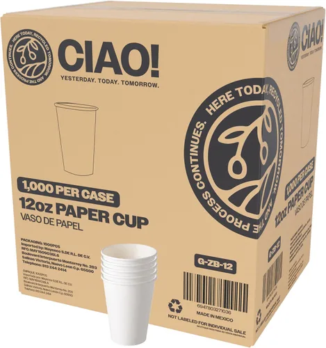 Vista 14 de CIAO! Taza de café de 8 onzas con tapa de cúpula negra, (80 mm) 1,000 unidades Negro (black Lids)