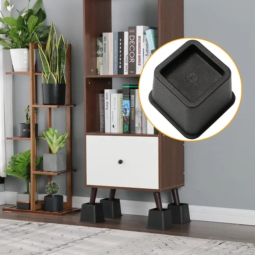 Vista 7 de Ihomepark Elevadores de Cama de 3 Pulgadas, Elevador de Marco de Muebles Cuadrado de Servicio Pesado para Sofá, Silla, Escritorio, Sofá y Poste