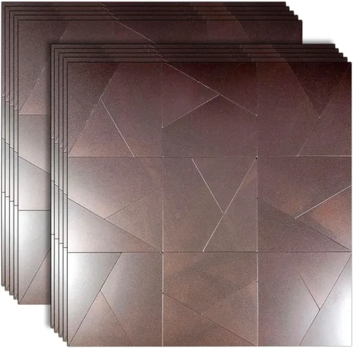 Vista 7 de XUANINY Azulejos de metal para salpicaduras de despegar y pegar, adhesivo de pared 3D de mosaico de aluminio autoadhesivo para cocina