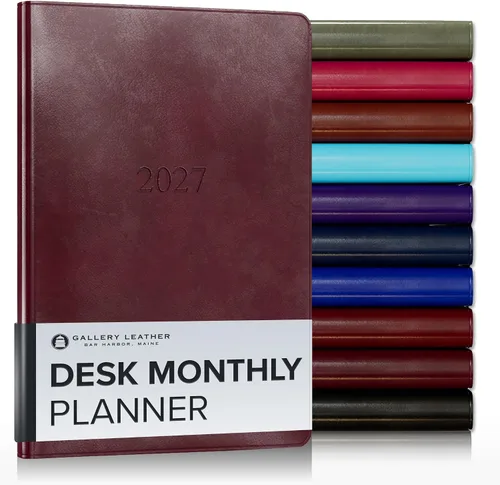 Vista 39 de Gallery Leather Agenda mensual grande 2026-2027 Acadia Navy