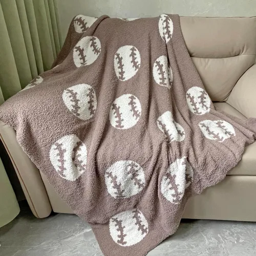 Vista 9 de Manta acogedora con patrón de béisbol perfecta reversible ligera ropa de cama para adultos, suave, cálida y de felpa manta deportiva de pelota ideal