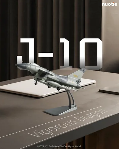 Vista 5 de NUOTIE 1/72 J10 Vigorous Dragon Fighter Jet Modelo Militar Aeronave Diecast Metal Modelo Adulto Modelo de Avión con Soporte para Entusiastas