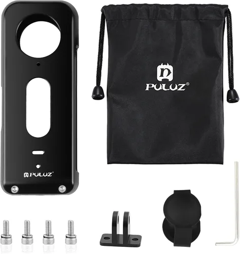 Vista 7 de PULUZ Funda protectora de metal para Insta360 X3 + protector de lente de silicona a prueba de golpes, anticaída, protección completa para carcasa
