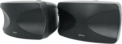 Vista 3 de Rockville WET-44 PRO Altavoces duales de montaje en pared de 4 pulgadas y 70 V, negro, giratorio de 4 vías, IPX55 para interiores y exteriores