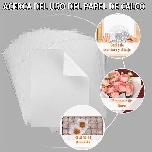 Vista 4 de PSLER 60 piezas de papel de carbón para trazado - 40 piezas de papel de transferencia de trazado, A4