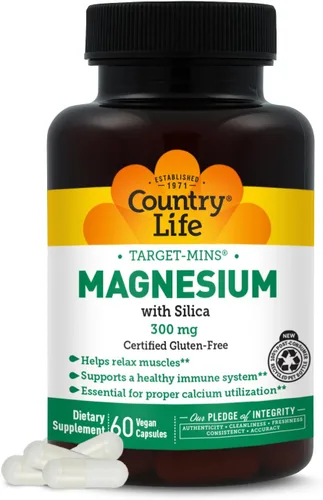 Vista 9 de Target-Mins Magnesio con Sílice 300 mg 120 Cápsulas Vegetarianas Mezcla vegana sin gluten de 5 formas de magnesio. Apoya la salud muscular, ósea e