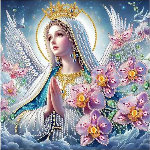 Vista 8 de FHBUBPUP Kits de Pintura de Arte de Diamantes de Flores para Adultos, Arte de Diamantes de Forma Especial 5D para Principiantes, Arte de Gemas
