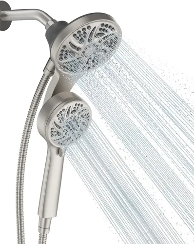 Vista 10 de Cabezal de ducha de lluvia Cobbe de 11.8 pulgadas con 6 modos de aspersión manual, juego de cabezal de ducha de alta presión con brazo de extensión