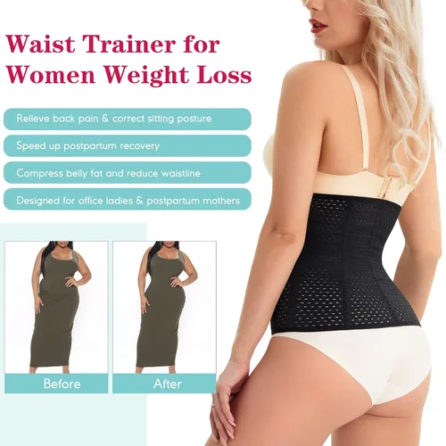 Vista 3 de LODAY Entrenador de cintura para mujer para bajar de peso deporte entrenamiento moldeador faja para el abdomen corsé debajo del busto