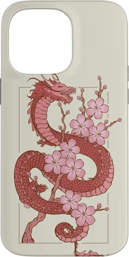 Vista 21 de iPhone 16 Japanese Dragon in Cherry Blossom Case