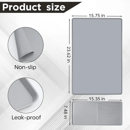 Vista 2 de Bottle Maker Formula Machine Mat, con tapete de drenaje, compatible con la máquina dispensadora de fórmula Baby Brezza, almohadilla de silicona