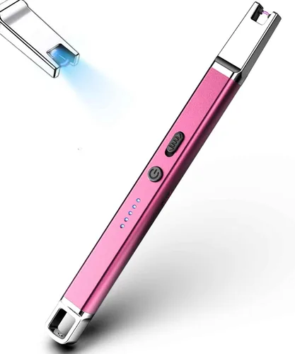 Vista 8 de Jaerdhs Encendedor de velas sin llama, encendedor eléctrico USB recargable, encendedor largo ARC para vela, encendedor resistente al viento, regalo