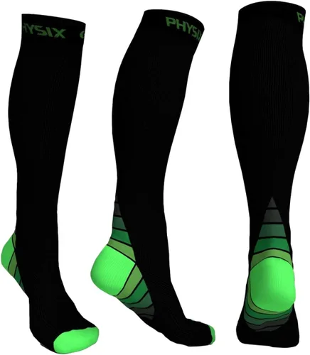 Vista 16 de Physix Gear - Calcetines de compresión 20-30 mmHg, para hombres y mujeres, para correr, enfermeras, espinillas, vuelo, viajes Negro