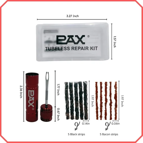 Vista 2 de PAX Kit de reparación de neumáticos de bicicleta sin cámara de 12 piezas, incluye recipiente de almacenamiento, herramienta de enchufe, 10 tiras