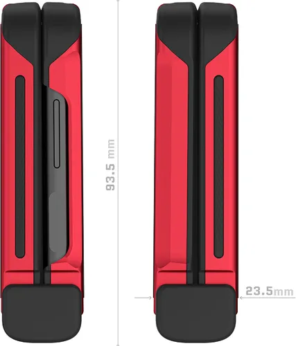 Vista 7 de Ghostek Atomic - Funda delgada para Galaxy Z Flip 4, parte trasera de aramida con parachoques de aluminio rojo, funda protectora de doble capa a
