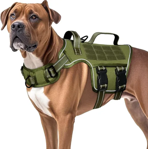 Vista 30 de Arnés para perro pequeño, arnés táctico resistente sin tirones, sin estrangulamiento, chaleco para mascotas fácil de poner y quitar con sistema