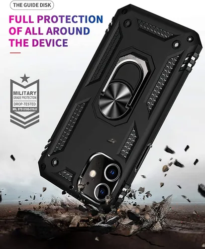 Vista 7 de STARSHOP - Funda para iPhone 12 Pro con protector de pantalla de vidrio templado incluido, doble capa de grado militar, protección contra caídas a