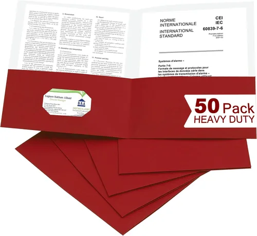 Vista 11 de Zzrywuty 100 Paquetes de Carpetas de Archivo de Dos Bolsillos con Ranura para Tarjetas de Visita, Papel Texturizado, Tamaño Carta, Capacidad