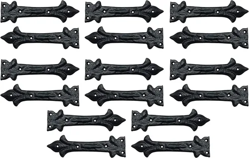 Vista 17 de Adonai Hardware Adonijah Bisagra falsa de aluminio para montaje frontal (6.5" x 12 Pack, Negro mate) para puertas de granero, puertas, armarios