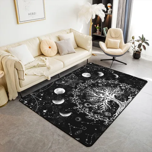 Vista 22 de jejeloiu Juego de alfombras de sala de estar, decoración de cine y noche, juego de alfombras de área de 3 x 5 con palomitas de maíz para interiores