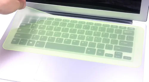 Vista 6 de Protector universal de teclado de silicona de 11 x 4.7 pulgadas para teclado de portátil de 11 a 12 pulgadas (sin teclado numérico), protector