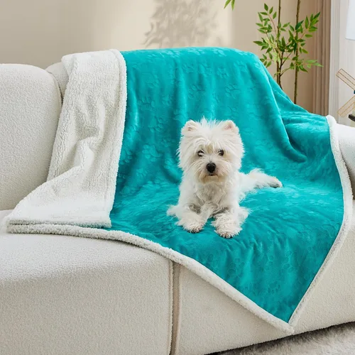 Vista 18 de Manta impermeable calmante para gatos de interior, manta suave y silenciosa de felpa para mascotas, manta gruesa de piel sintética de 500 GSM