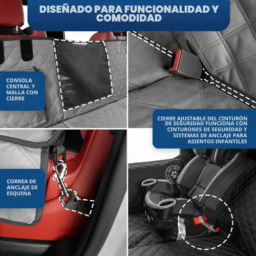 Vista 4 de Ruff Liners XL Back Seat Extender for Dogs - As Seen on Shark Tank Gris