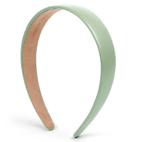 Vista 11 de Huachi Diademas negras para mujer, diadema negra de piel sintética para mujeres y niñas, banda de plástico duro para cabeza de colores sólidos
