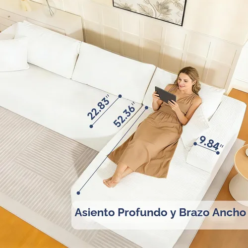 Vista 5 de Nuevo Sofá Seccional Modular Cloud Couch 2025 de 108", Sofá Seccional Modular con Chaise en Forma de L, Sofá Seccional Modular de Asiento Profundo