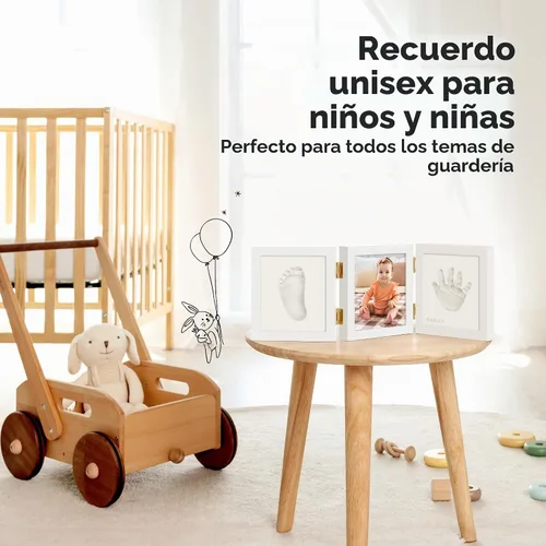 Vista 9 de KeaBabies Regalos para baby shower, kit de manos y huellas para bebé Blanco (Alpine White)