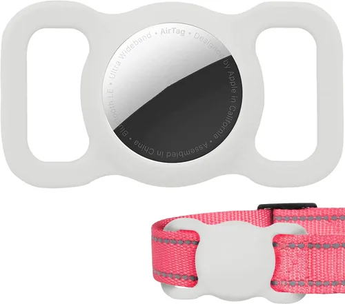 Vista 17 de Funda protectora para collar de perro, funda compatible con Apple Air Tag, impermeable, para rastreador GPS, ligera, suave, antiarañazos, Negro