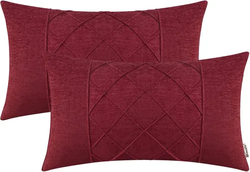 Vista 77 de BRAWARM Fundas de almohada 40x40 cm - Paquete de 2 fundas de almohada de chenilla negra, fundas de almohada de chenilla suave teñida sólida