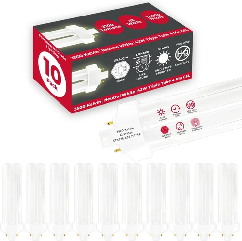Vista 27 de GoodBulb Bombillas CFL de 13 W, base GX23 de 2 pines, 2700 K, blanco suave, 13 W, alto rendimiento, 800 lúmenes, bombillas fluorescentes compactas