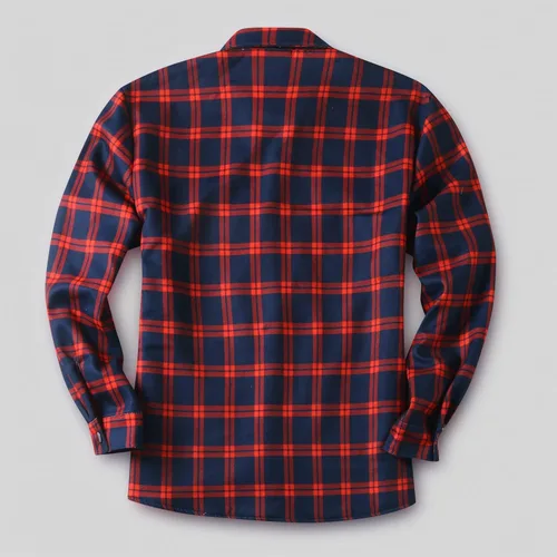 Vista 3 de Camisas casuales de franela de manga larga con botones y ajuste regular para hombre para otoño e invierno con forro polar