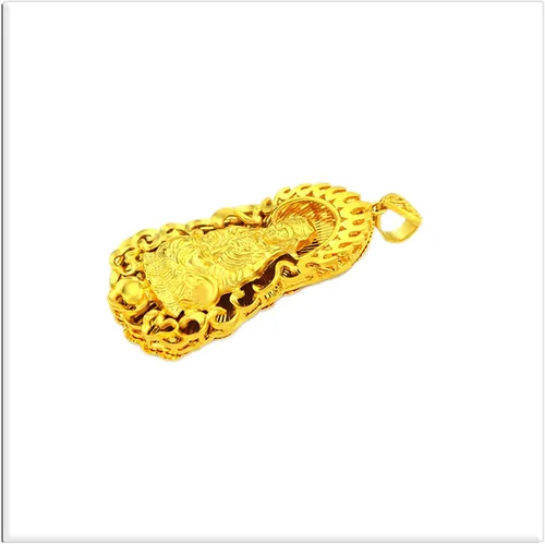 Vista 4 de Xusamss Fashion Colgante chapado en oro de 8 quilates Guan Yin Buda collar de 22.0in