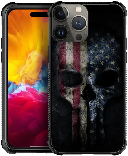 Vista 30 de DJSOK Funda para iPhone 11, Fundas para iPhone 11 con diseño de bandera de la policía estadounidense para hombres y mujeres, Funda trasera