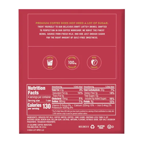 Vista 2 de La Colombe Café, café con leche de fresa y moca, latas de 9 onzas líquidas, paquete de 4