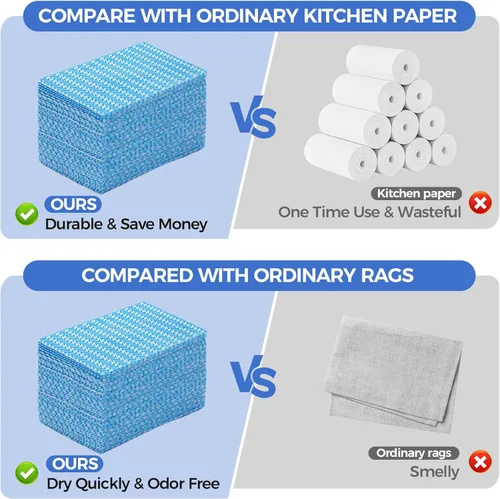 Vista 5 de Paños de Limpieza Reutilizables Handi Toallitas, Paños Reutilizables, Toallas para Platos Desechables, Toallitas Prácticas Secas, Grandes